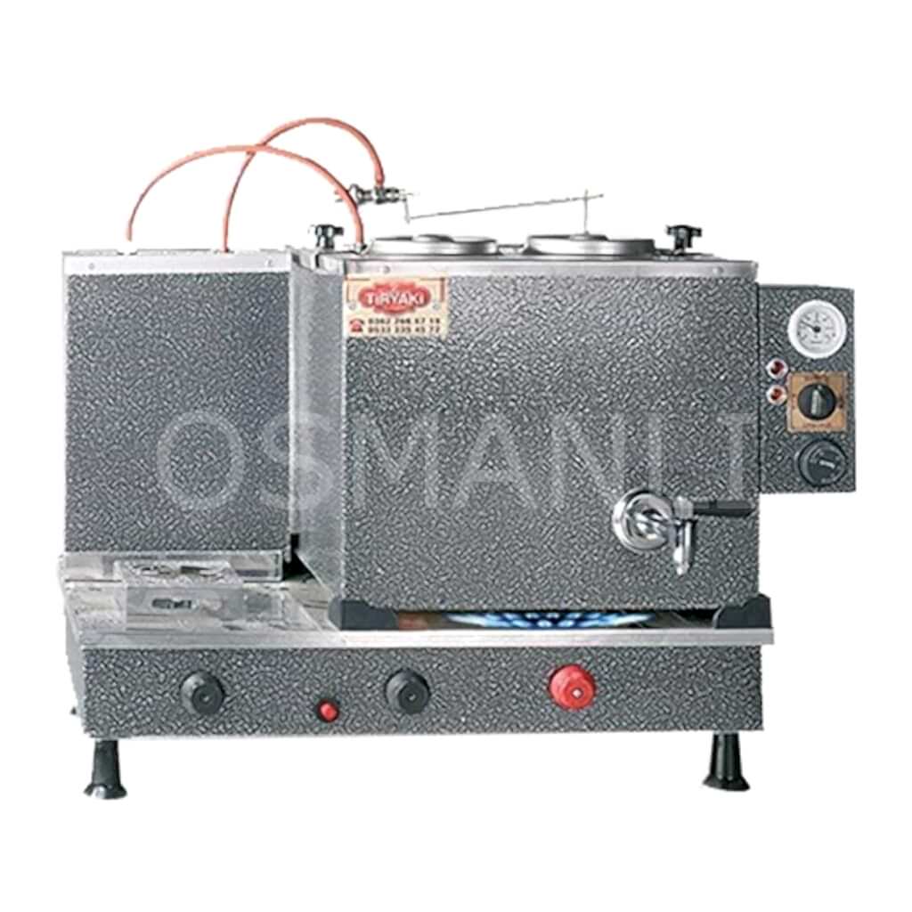 2 Demlikli GRİ Tam Otomatik Çay Kazanı GAZ+ELK