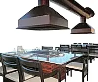 Bakır Mangalbaşı Masa Izgara Davlumbaz Ocakbaşı (4 kişilik) Tam Takım