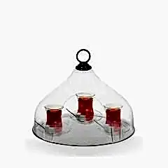 KAPALI (ŞEFFAF) ASKILI ÇAY TEPSİSİ - KÜÇÜK BOY