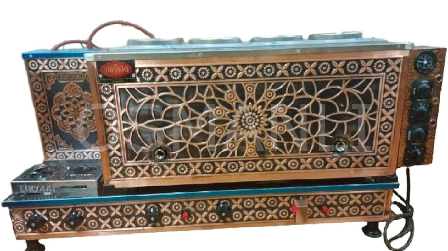 Tiryaki 4 Demlikli Bakır Tam Otomatik Çay Kazanı GAZ+ELK